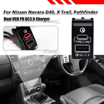 ya 13 9.15 baidi For for Nissan for Altima Sentra for X-Trail Pathfinder Frontier Rogue USB QC3.0 for Charger PD