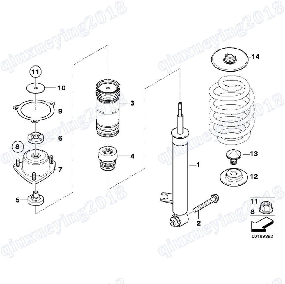 ya 8 8.24 baidi Pair Set of 2 Rear Shock Absorbers for BMW 2007-13 X5 E70 08-14 X6 E71 3.0L 4.4L