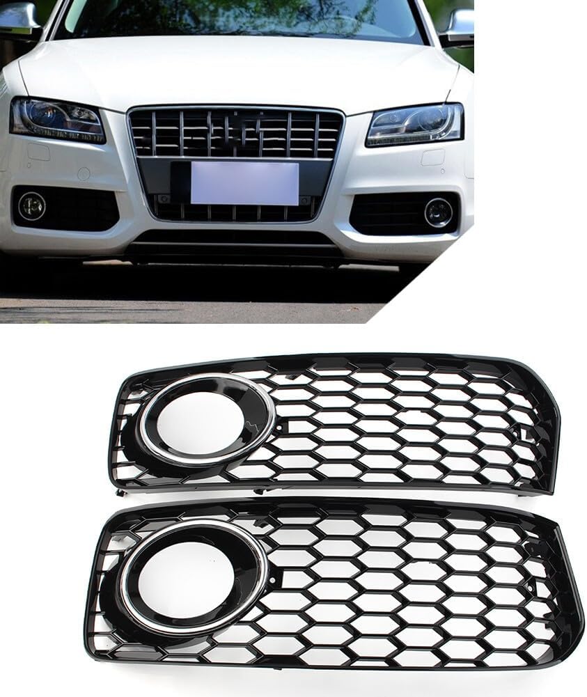 ya 9 10.24 Fit for Audi A5 S5 B8 RS5 08-12 Honeycomb Front Bumper Fog Light Grille Cover