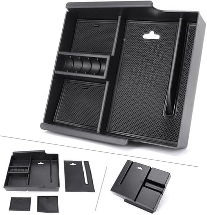 ya 4 8.8.2 1x Car Armrest Storage Box Holder for Toyota Alphard 2015 2016 2017 Black