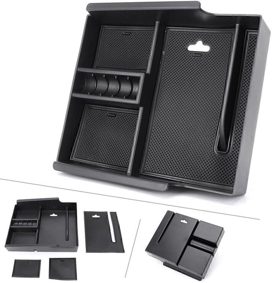 ya 4 8.8.2 1x Car Armrest Storage Box Holder for Toyota Alphard 2015 2016 2017 Black