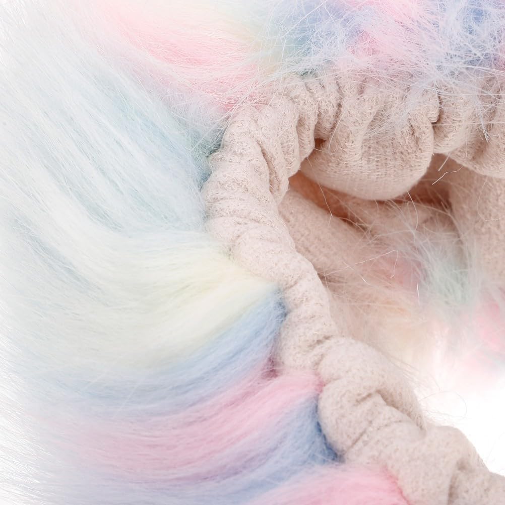 ya 4 8.14 Pink Car Accessories Interior Fluffy Steering Wheel Cover Women Fuzzy