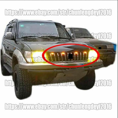 ya 7 8.24 baidi for Toyota Prado LC90 LC95 1996-02 Raptor Style Front Grill LED Light Amber Lens