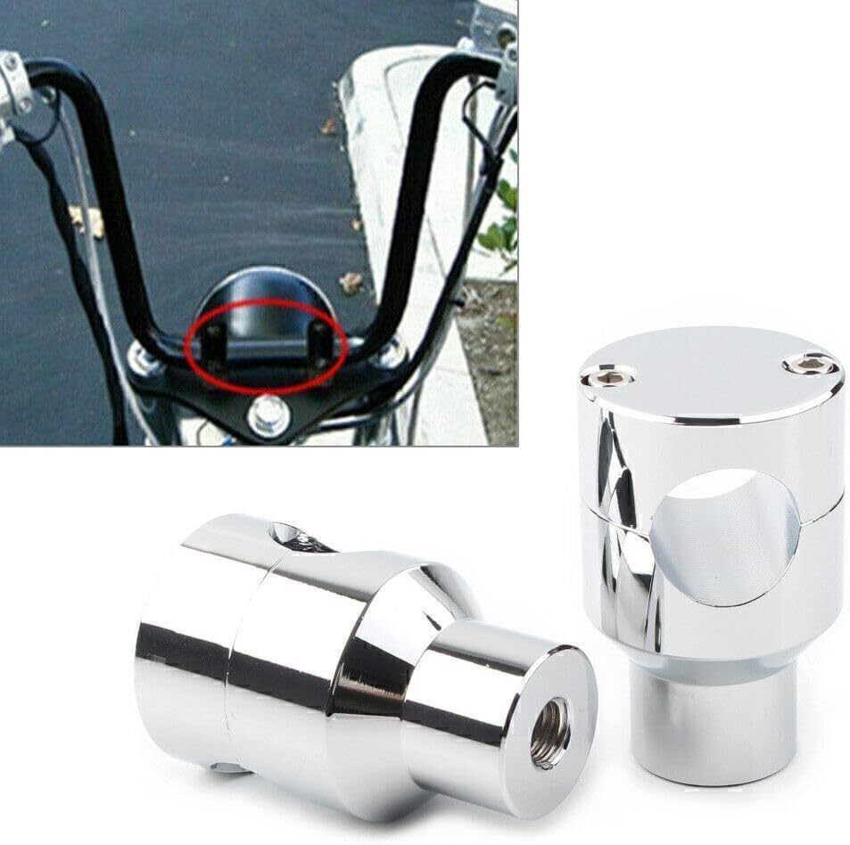 ya 6 8.14 1 Motorcycle Handlebar Bar Mount Adapter Risers Clamp Fit Harley for Honda Chrome