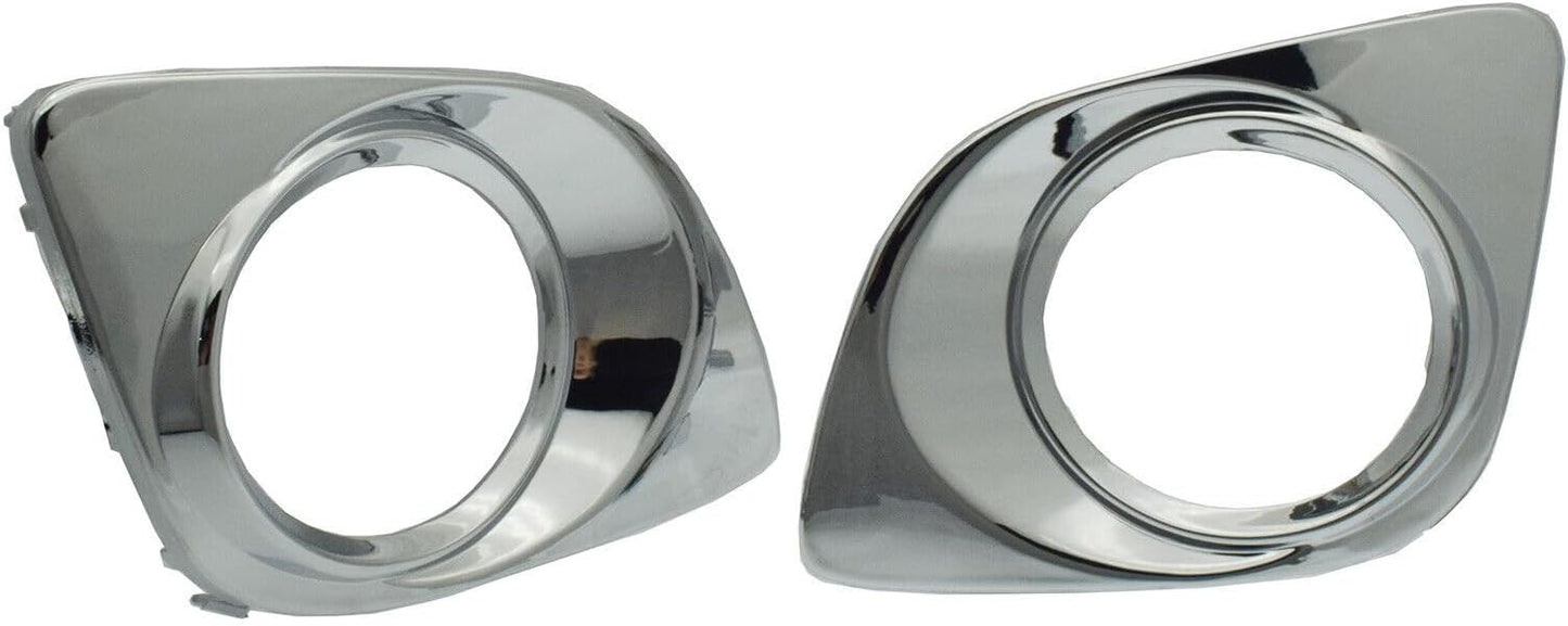 ya 4 8.10 Front bumper fog light hole cover inserted into LH right grip 2 pieces chrome suitable for Toyota Venza 09-12