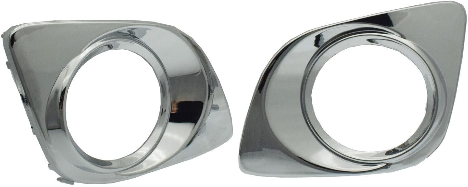 ya 4 8.10 Front bumper fog light hole cover inserted into LH right grip 2 pieces chrome suitable for Toyota Venza 09-12