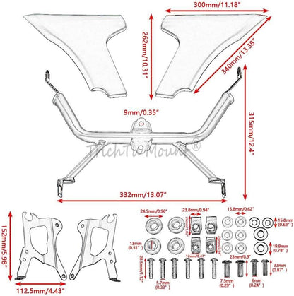 ya 23 10.7 baidi Unpainted Side Fairing Panel Support W/Bracket Kits for Harley CVO Road Glide