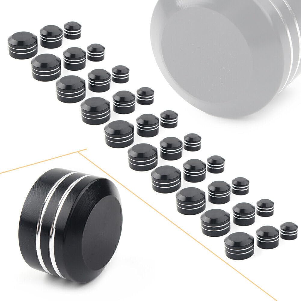 ya 9 10.24 for Harley Black CNC Inner 9mm-13mm Schrauben Motor Bolt Topper Caps Cover