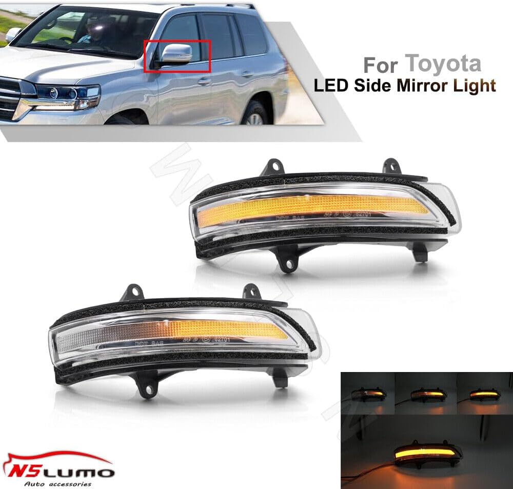 ya 4 8.10 2pcs Dynamic LED Side Mirror Turn Signal Light for Toyota for Land Cruiser 200 URJ200