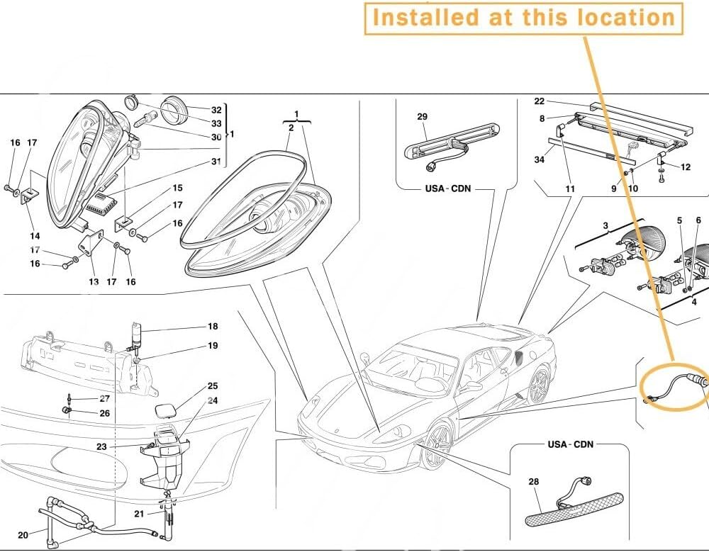 ya 7 8.24 baidi Suitable for for Ferrari F430 458 Italia 599 F360 FF Turn Indicator Side Flasher OE:165558