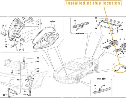 ya 7 8.24 baidi Suitable for for Ferrari F430 458 Italia 599 F360 FF Turn Indicator Side Flasher OE:165558