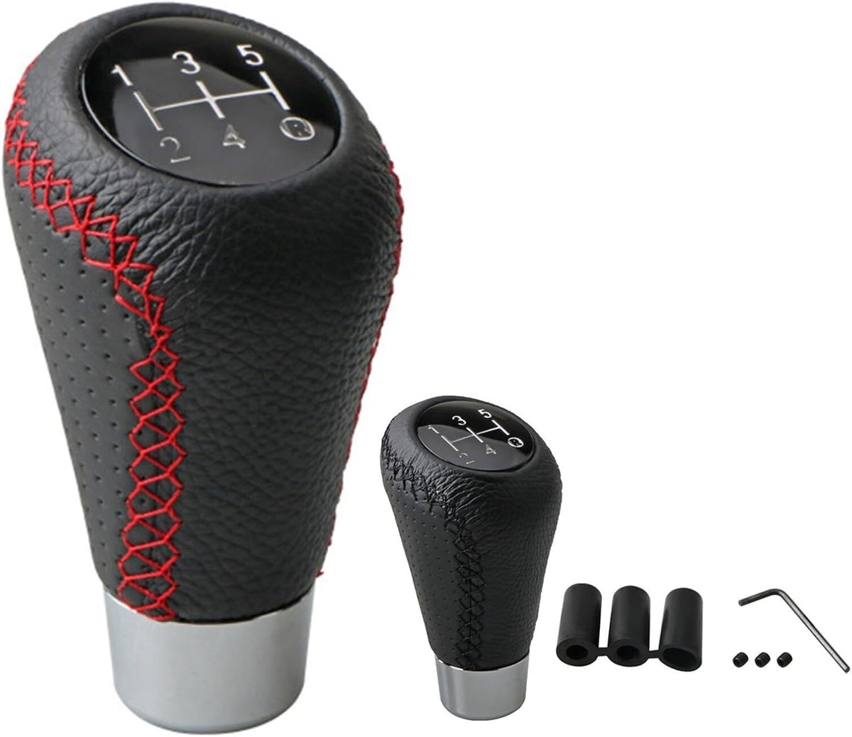 ya 4 8.14 5 Speed Car Universal for Manual Shift Knob Gear Stick Shifter Lever Leather Black