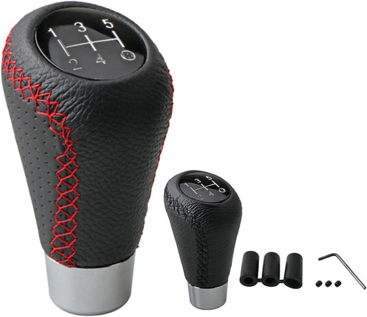 ya 4 8.14 5 Speed Car Universal for Manual Shift Knob Gear Stick Shifter Lever Leather Black