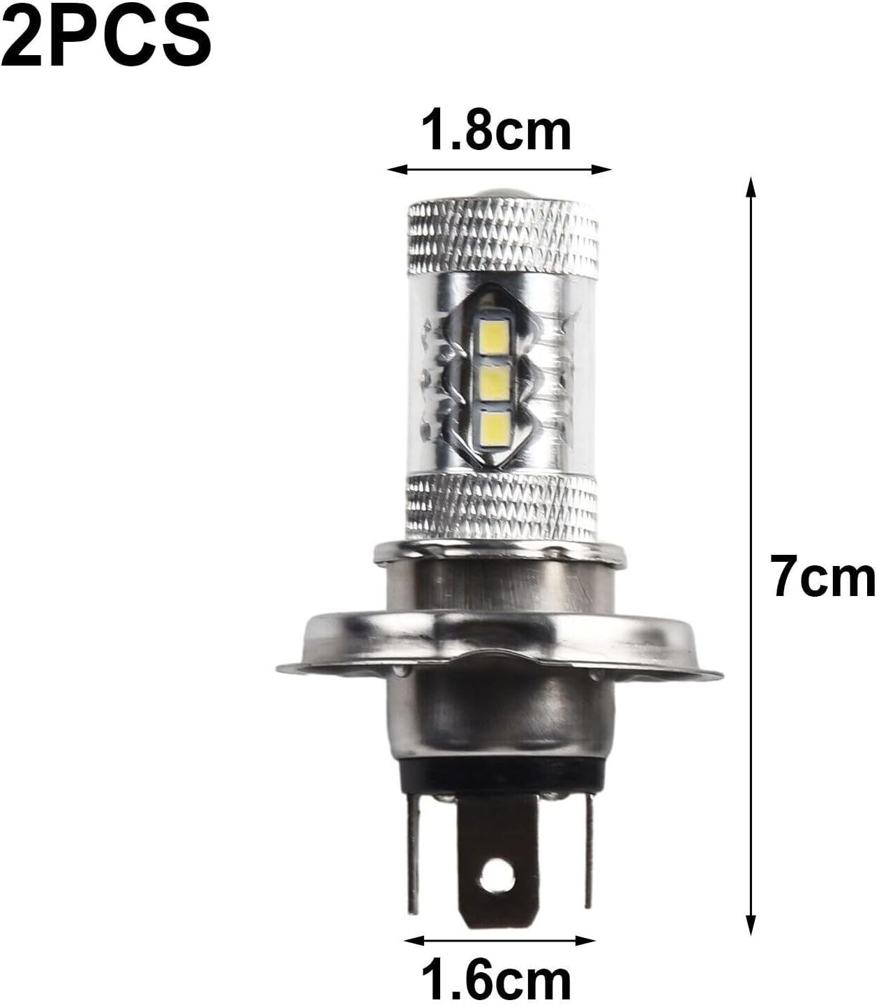 ya 4 8.8 LED Bulb H4 Fog Light 74.5cm 80W 9003 Aluminum HB2 Motorcycle 6000K 