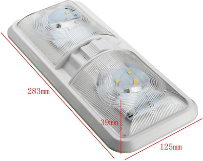 ya 13 9.15 baidi 2PCS For RV Boat Camper Trailer 12V 48LED Interior Double Dome Ceiling Light