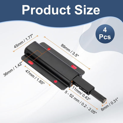 ya 26 10.21 baidi 4 Pcs Magnetic Push Latches Push to Open Door Latch Cabinet Hardware Black