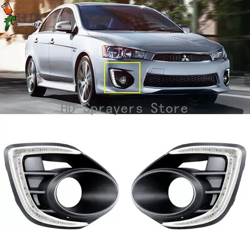 ya 2 8.24 baidi A pair of LED daytime running lights and fog lights suitable for the 2016-2018 for Mitsubishi Lancer