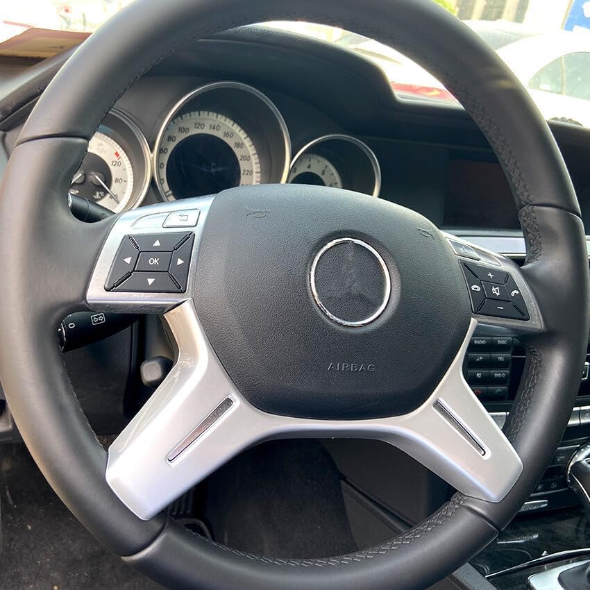 ya 4 8.24 baidi Steering Wheels Chrome Cover for Mercedes-benz C Class 2008-14 W204