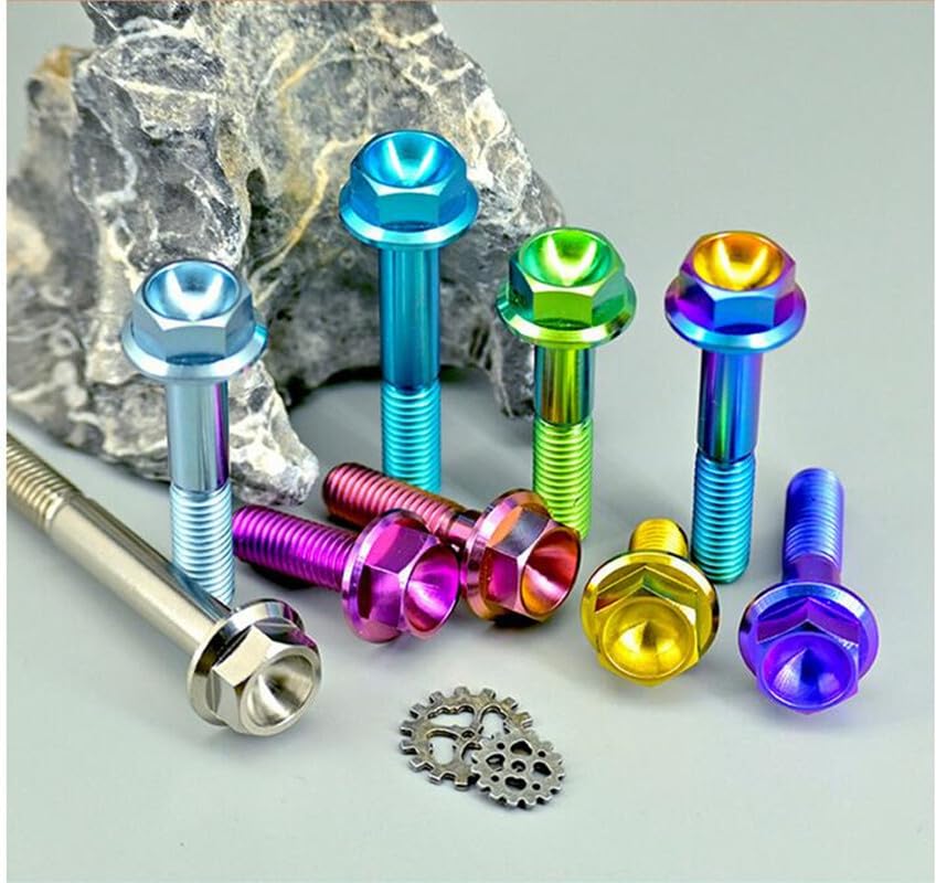 ya 16 10.20 baidi M8 Titanium Hex Head Flange Bolt Fastener (10,15,20,25,30,35,40,45,50,55,60 mm)-1