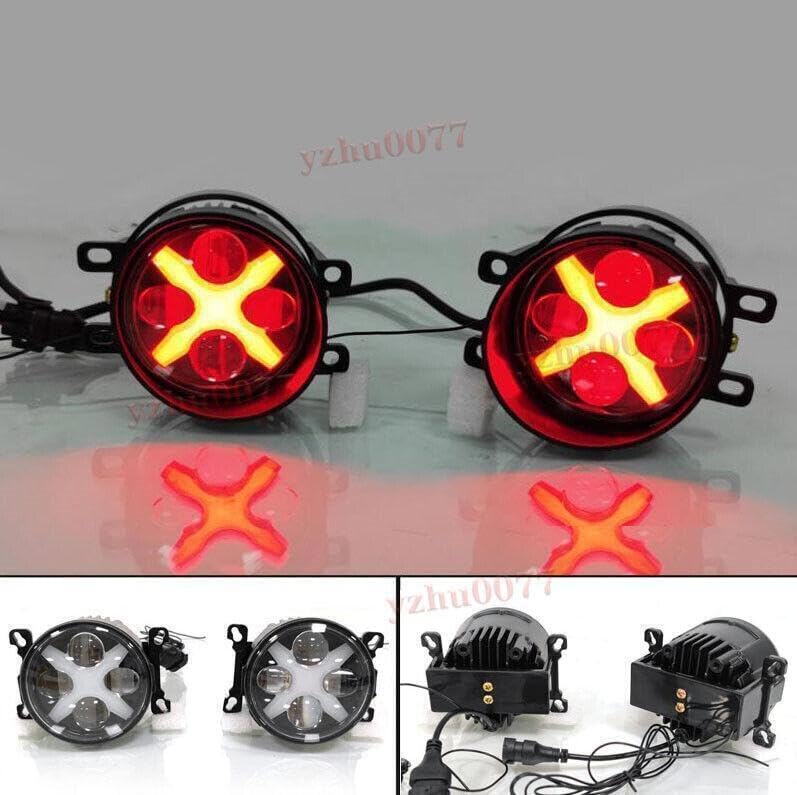 ya 4 8.10 2 * LED white front fog light and red daytime running light suitable for Honda 2016-2021 Civic