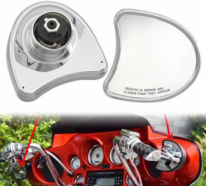 ya 13 9.15 baidi 2X Chrome Batwing Inner Fairing Mount Side Rear Mirrors for Harley Touring 96-13