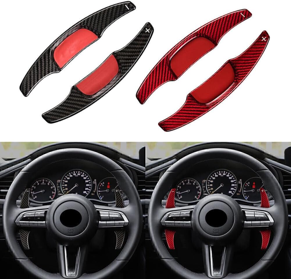 ya 5 8.24 baidi for Mazda 3 2020-2021 Pair Carbon Fiber Auto Steering Wheel Shift Paddle