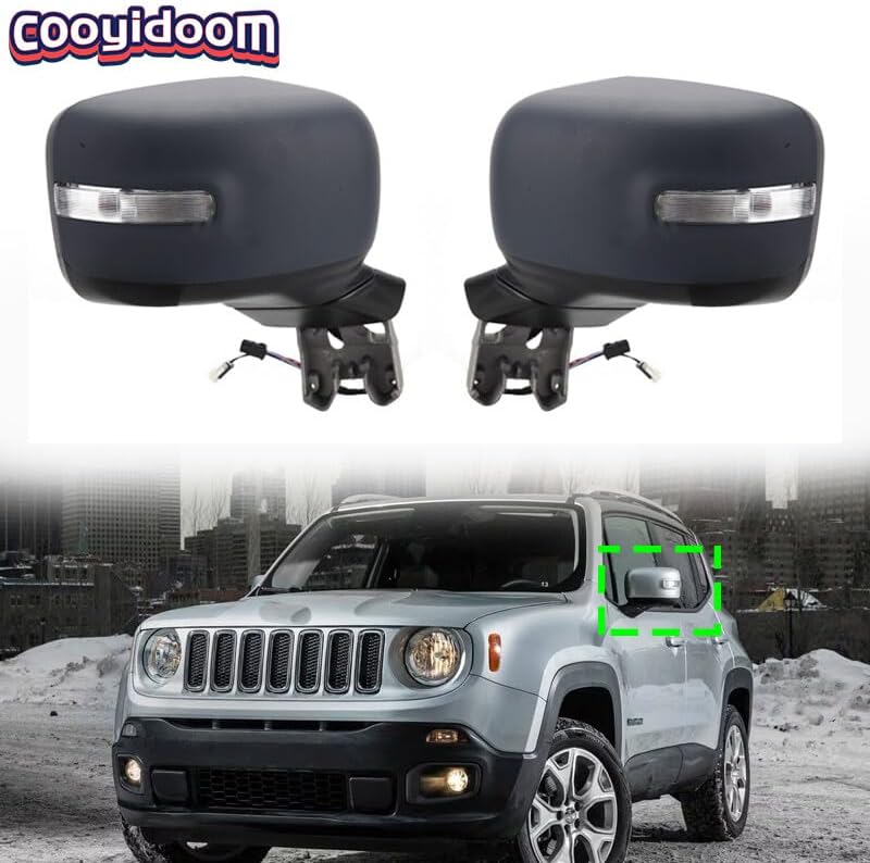 ya 11 9.14 baidi2 Pieces for Jeep Renegade 2015-2018 Power Mirror Left and Right without Heated Signal Lights-