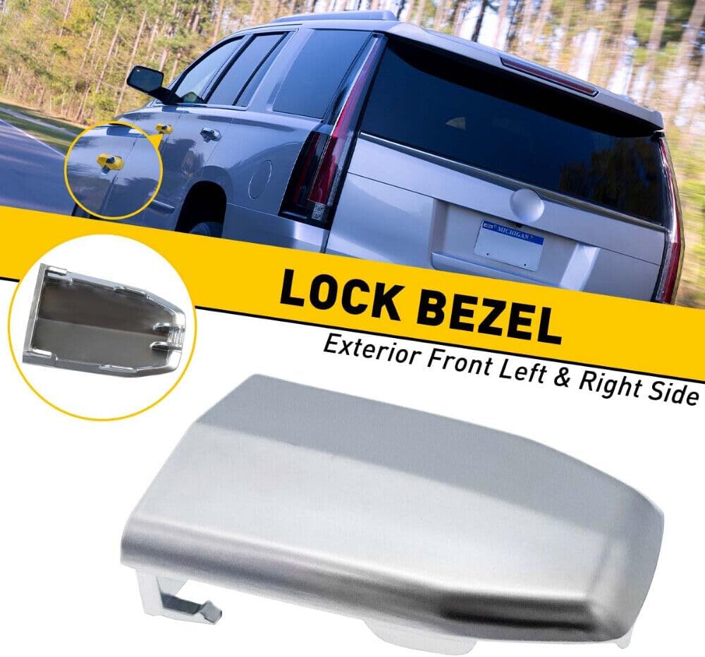 ya 2 8.15 for 2015-2019 for Cadillac for Escalade EOA Chrome Front Door Handle Lock Cylinder Cover