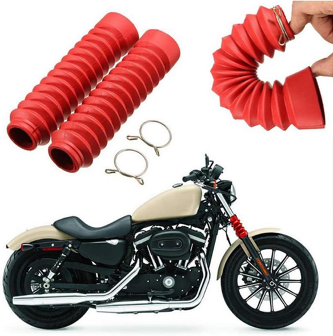 ya 4 8.14 2x Universal Motorcycle Front Fork Shock Boots Dust Cover Protector Rubber
