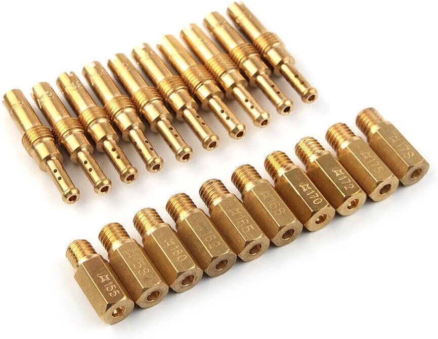ya 11 9.14 baidi20pcs Main Jets + Slow Pilot Jets Kit Fit Motorcycle Carburetor Carb Gold