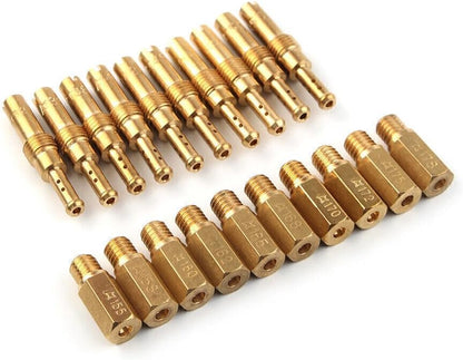 ya 11 9.14 baidi20pcs Main Jets + Slow Pilot Jets Kit Fit Motorcycle Carburetor Carb Gold