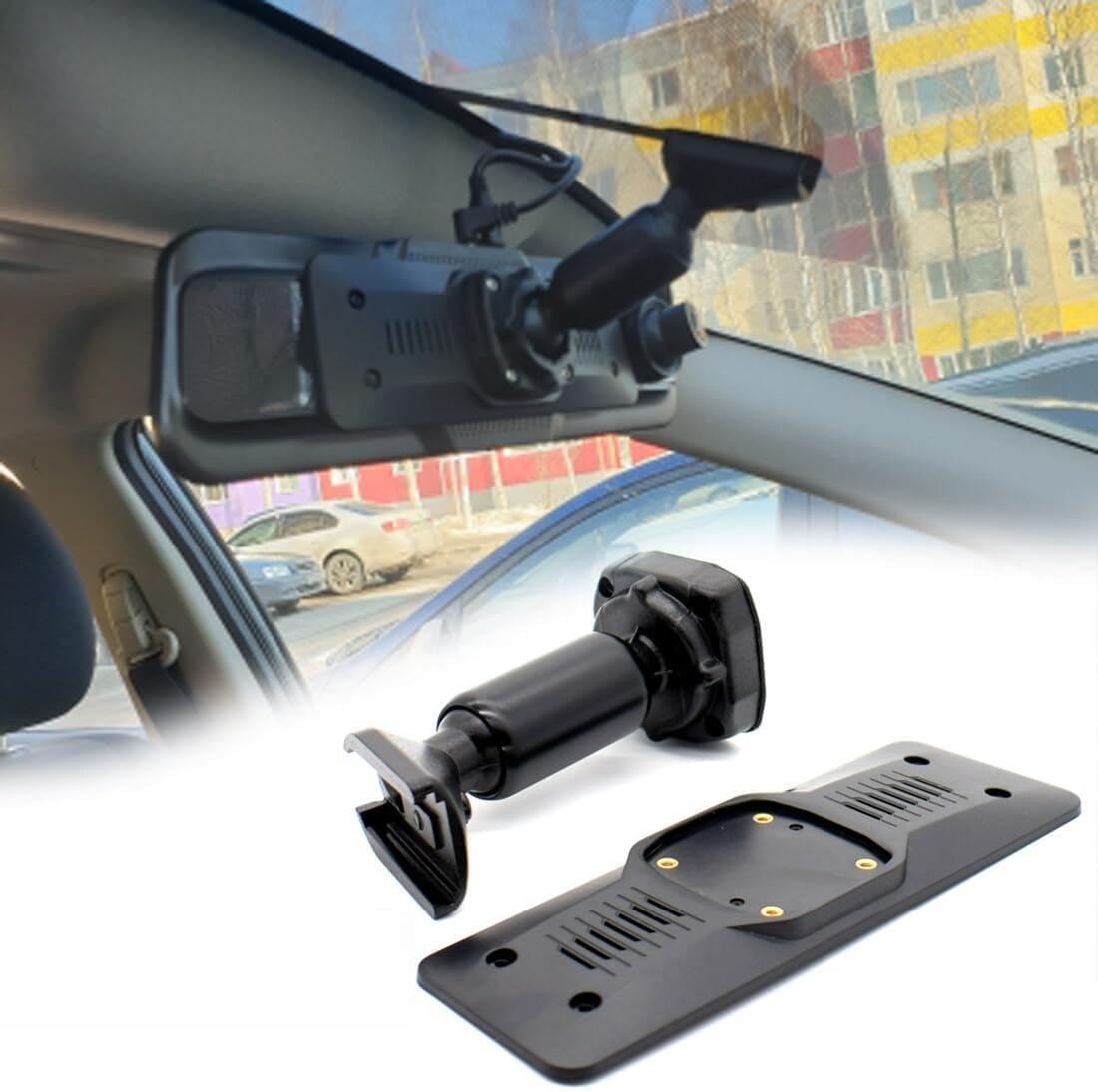 ya 4 8.10 Interior Car Rear View Mirror Back Panel Mount Bracket DVR Holder Instead Strap