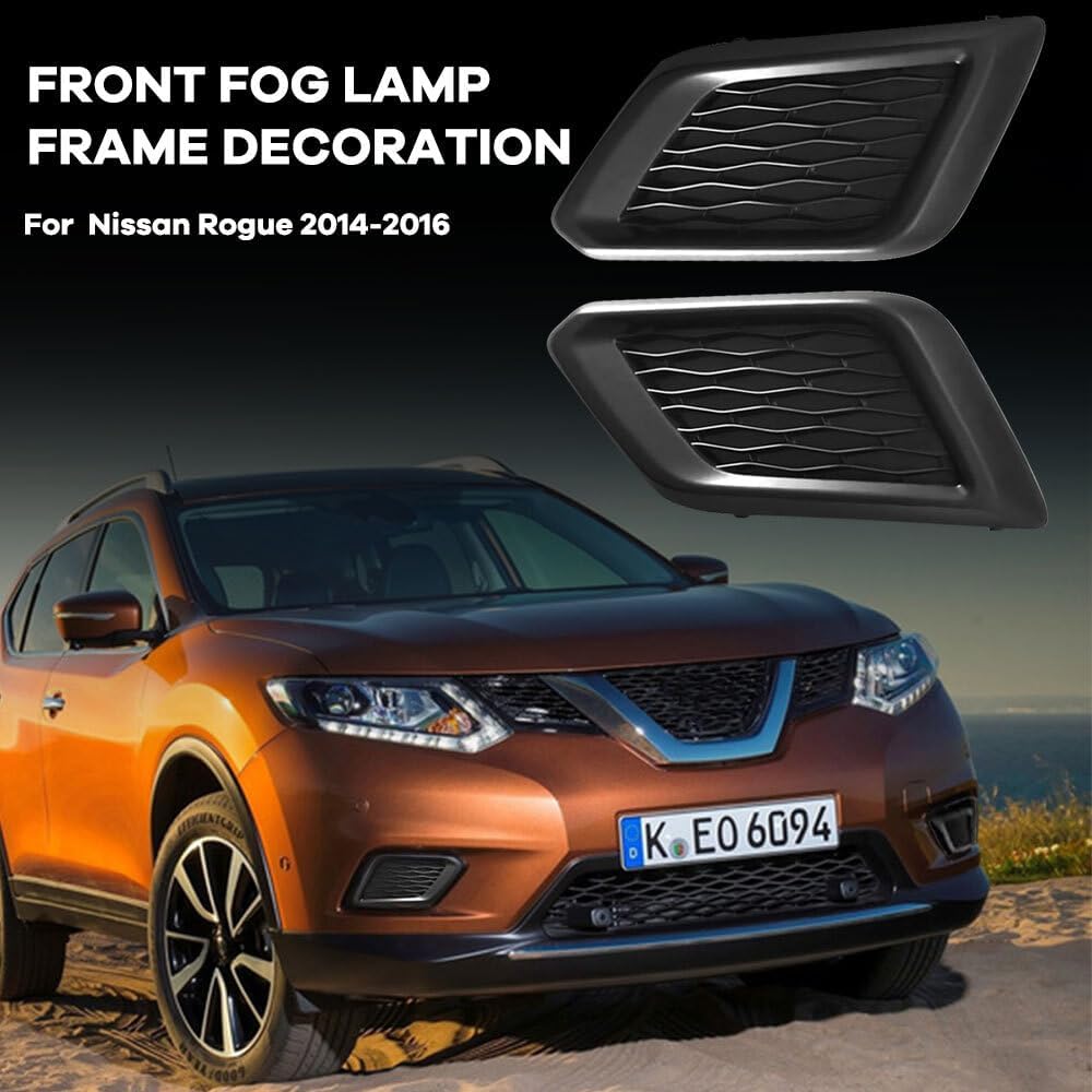 ya 4 8.24 baidi for Nissan Rogue 2014-2016 Front Bumper Insert Grille Fog Light Cover Bezel
