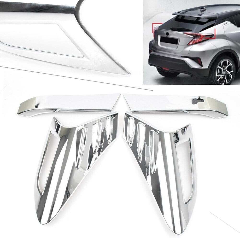 ya 4 8.14 for Toyota C-HR CHR 16-18 Chrome 4x Rear Back Lamp Tail light Panel Cover Trim