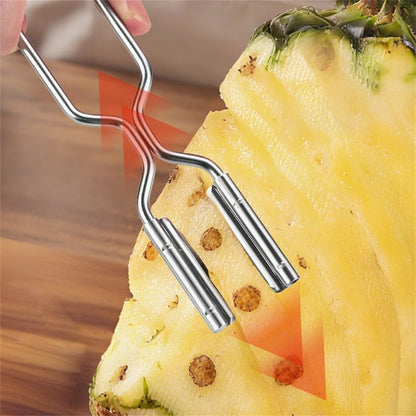 ya 14 9.20 baidi 2 Pcs Stainless Steel Pineapple Peeler Remover Fruit Slicer for Kitchen-1
