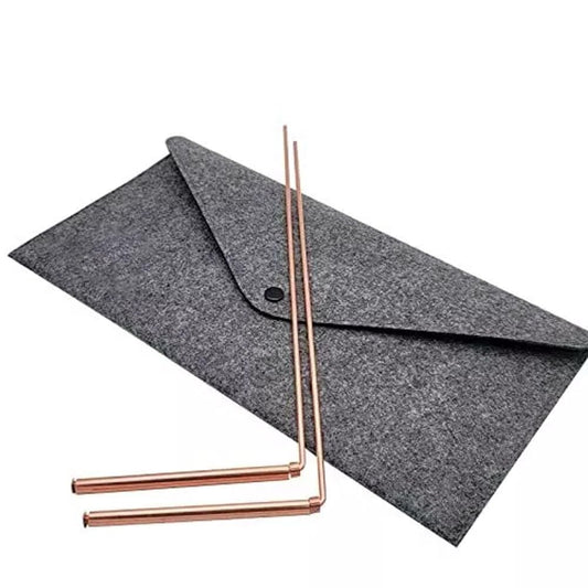ya 16 10.20 baidi Copper Dowser - 2 Pieces dowsing rods + Dowser Pendulum + Fortune Teller mat