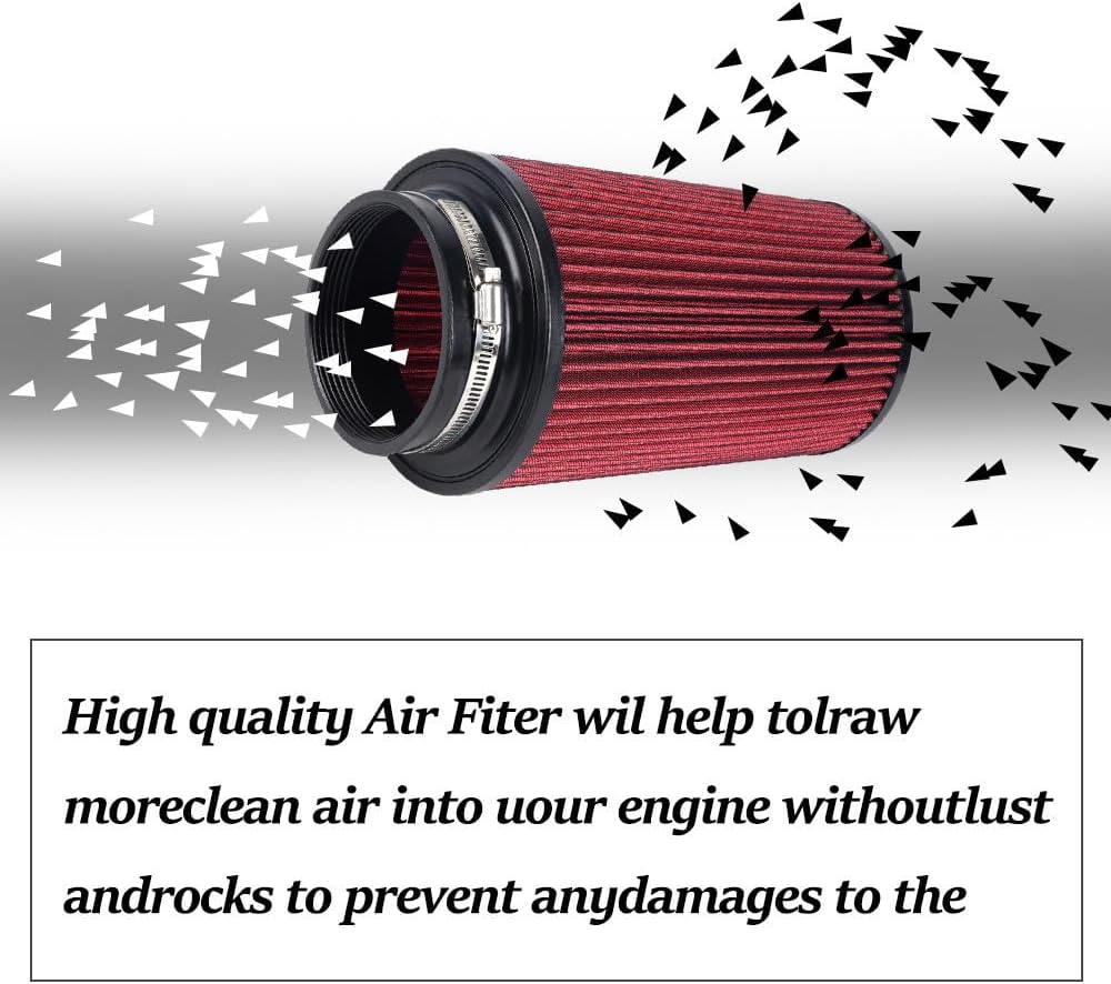 ya 13 9.15 baidi 3, 3.5, 4, 10.5 Tall Red Per for MAN ce High Flow Cold Air Intake Air Filter