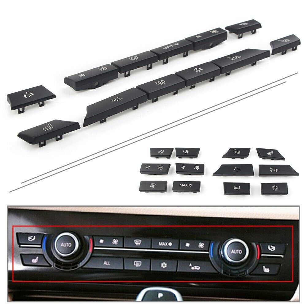 ya 3 8.24 baidi Set 12 Button Key Caps Repair Kit A/C Heater Switch Fit for BMW 5 6 7 F10 F01 F12