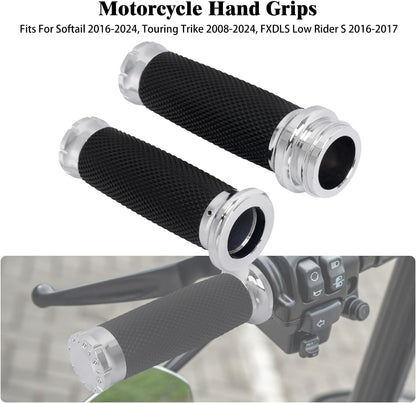 ya 11 9.14 baidiChrome Electronic Throttle 1 Hand Grips for Harley Touring Electra Glide 08-24