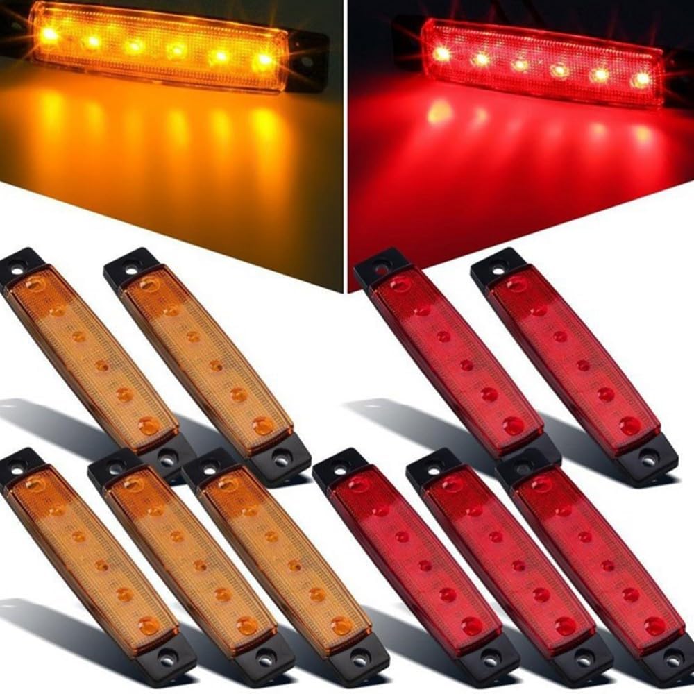 ya 13 9.15 baidi 2 Pcs Truck Side Light Red Tail Lights Signal for Trucks Trailer Led