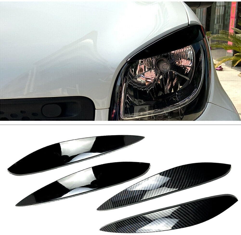 ya 4 8.14 for Mercedes-Benz for Smart 2014+ 2x Headlight Eyelid Lid Eyebrow Cover Trim