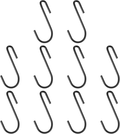 ya 26 10.21 baidi 3.5 S Shaped Hooks, 10 Pack Multipurpose S Hanging Hooks, Black