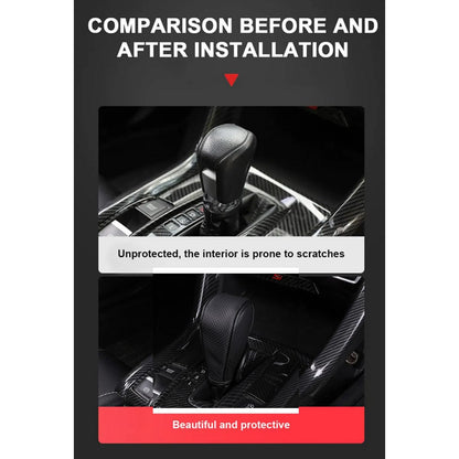 ya 6 8.24 baidi Car Gear Shift Knob Cover Shifter Sleeve Protector Black Leather Decor Non-Slip