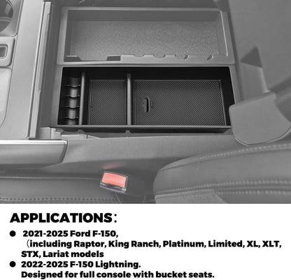 ya 5 8.10 For 2021-2025 for Ford F-150 Car ABS Center Console Armrest Storage Box Organizer