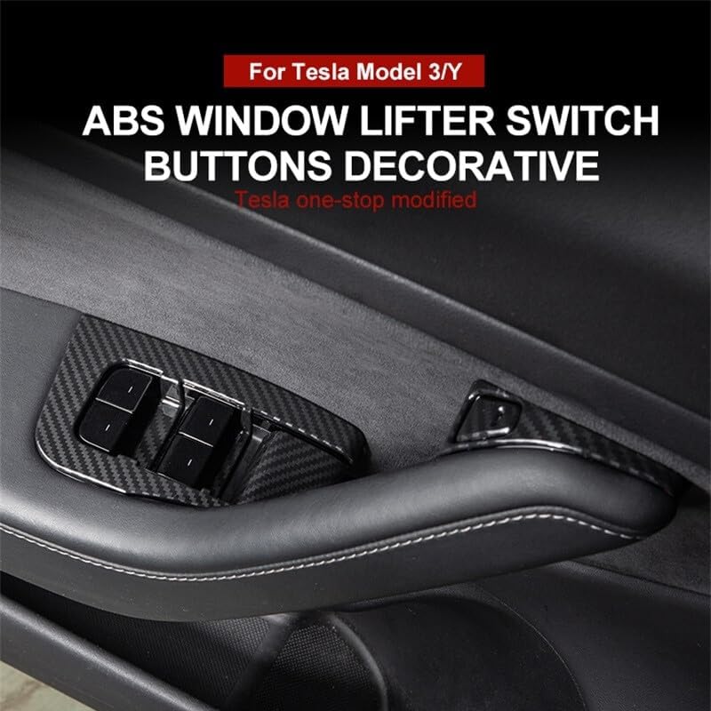 ya 4 8.24 baidi for Tesla Model 3 Y 2021-22 Car Window Lifter Switch Button Decor Cover Stickers