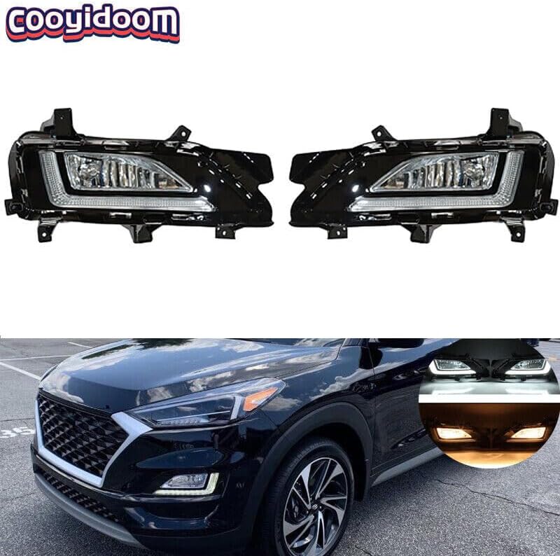 ya 9 10.24 For 2019-21 for Hyundai for Tucson LED Front Bumper Daytime Running Lights Fog lamps