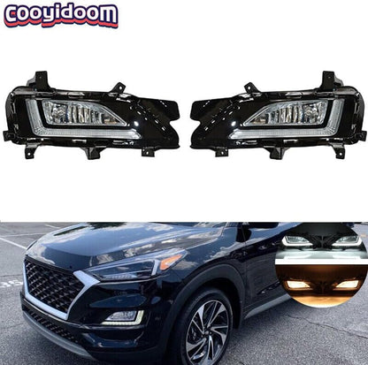 ya 9 10.24 For 2019-21 for Hyundai for Tucson LED Front Bumper Daytime Running Lights Fog lamps