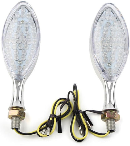 ya 11 9.14 zhengce Universal Motorcycle Chrome LED Turn Signals Indicator Light Blinker Amber