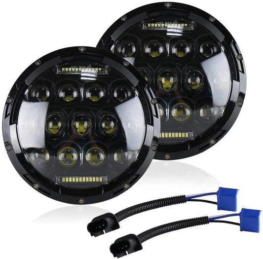 ya 4 8.10 7 75W LED DRL Headlights High and Low Beam Parking Lights for 1976-1986 for Jeep CJ-7 