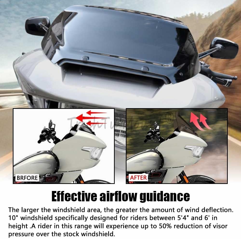 ya 23 10.7 baidi Black 12 Windshield Windscreen for Harley-Davidson Road Glide FLTRX CVO/SE 2023a